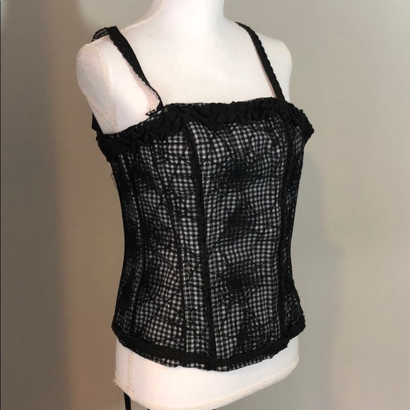 Tripp nyc Tops - 💞 plaid spiderweb Gothic corset top